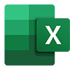 microsoft excel logo in green color and letter X in white